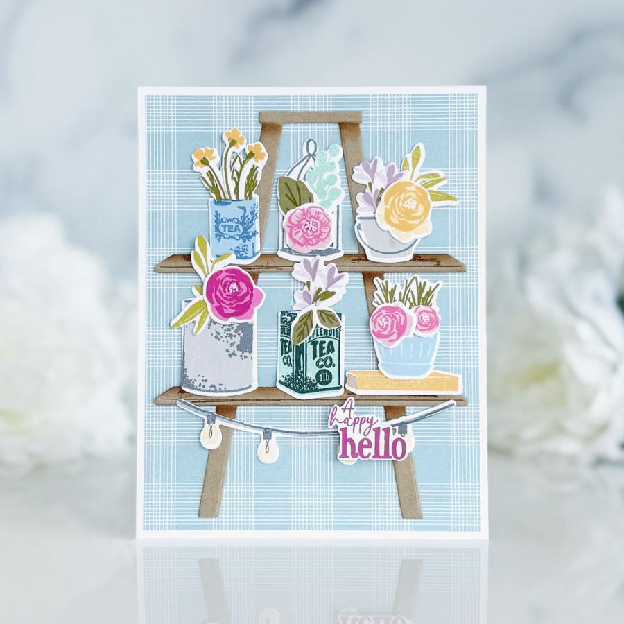 Papertrey Ink Electric Charm Dies pti-0956 flower pots