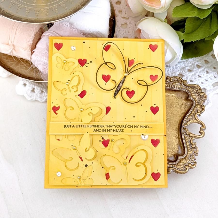 Papertrey Ink Elegant Edges Butterflies Dies pti-0968 yellow