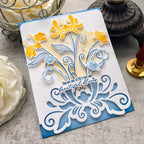 Papertrey Ink Elegant Edges In Full Bloom Dies pti-0978 blue