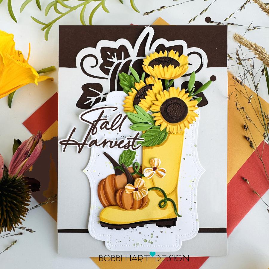Papertrey Ink Elegant Edges Pumpkin Dies pti-0996 flowers
