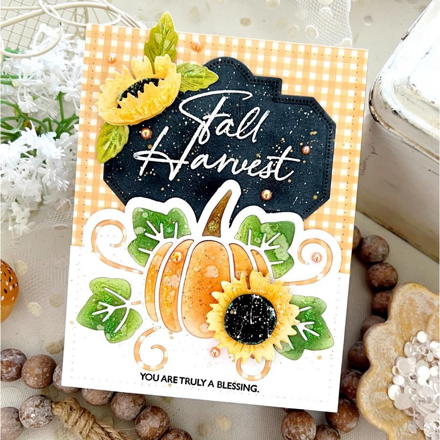 Papertrey Ink Elegant Edges Pumpkin Dies pti-0996 harvest