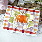 Papertrey Ink Elegant Edges Pumpkin Dies pti-0996 plaid