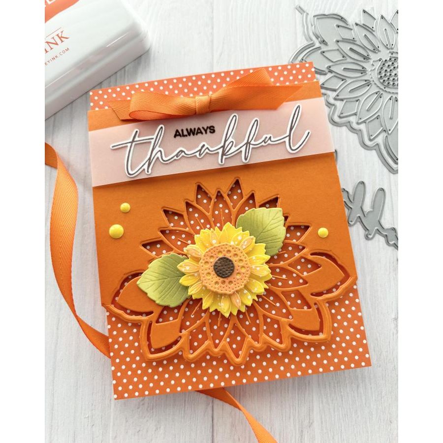 Papertrey Ink Elegant Edges Sunflower Dies pti-0843 thankful