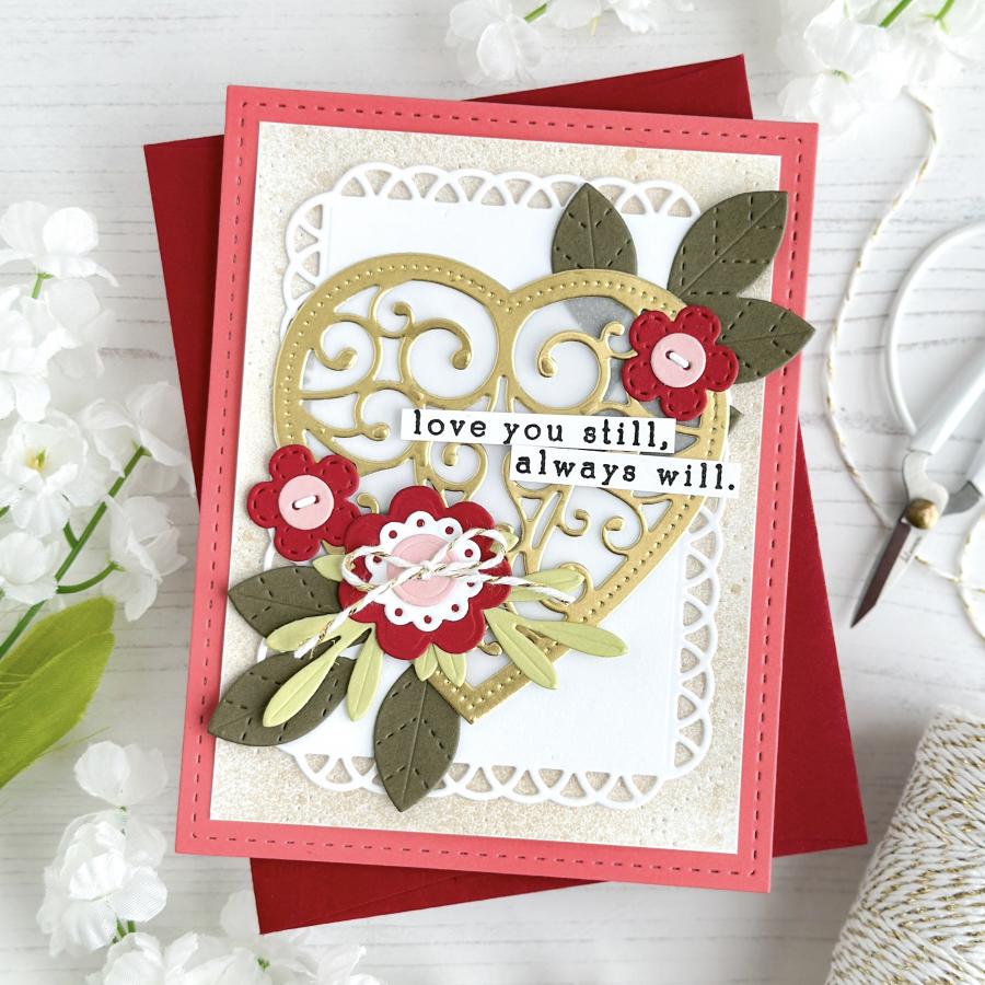 Papertrey Ink Elegant Heart Die pti-0894 love you