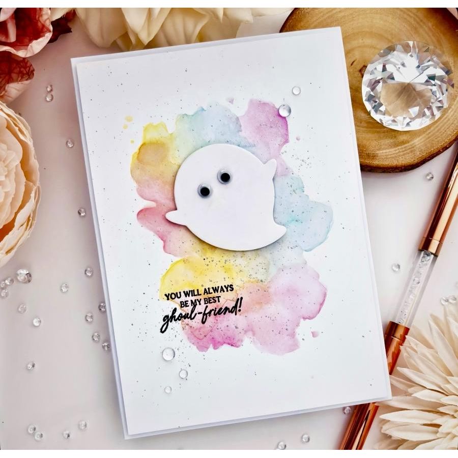 Papertrey Ink Fab-boo-lous Sentiments Clear Stamp and Die Set ghost