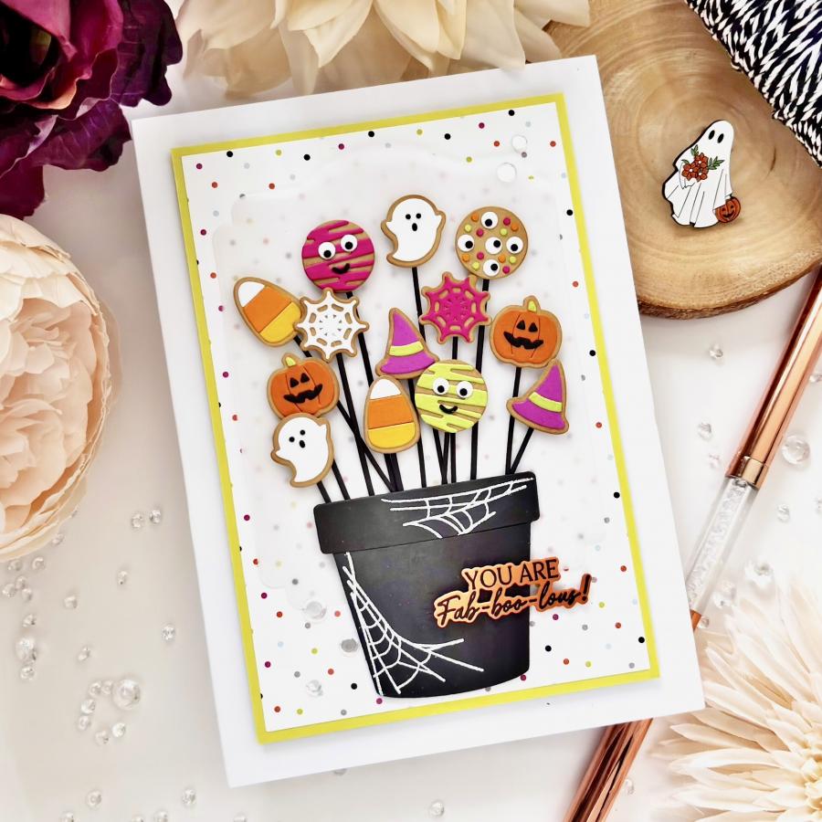 Papertrey Ink Fab-boo-lous Sentiments Dies pti-0983 candy corn