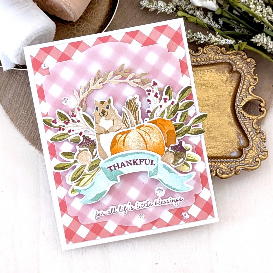 Papertrey Ink Fall Blessings Clear Stamp and Die Set squirrel