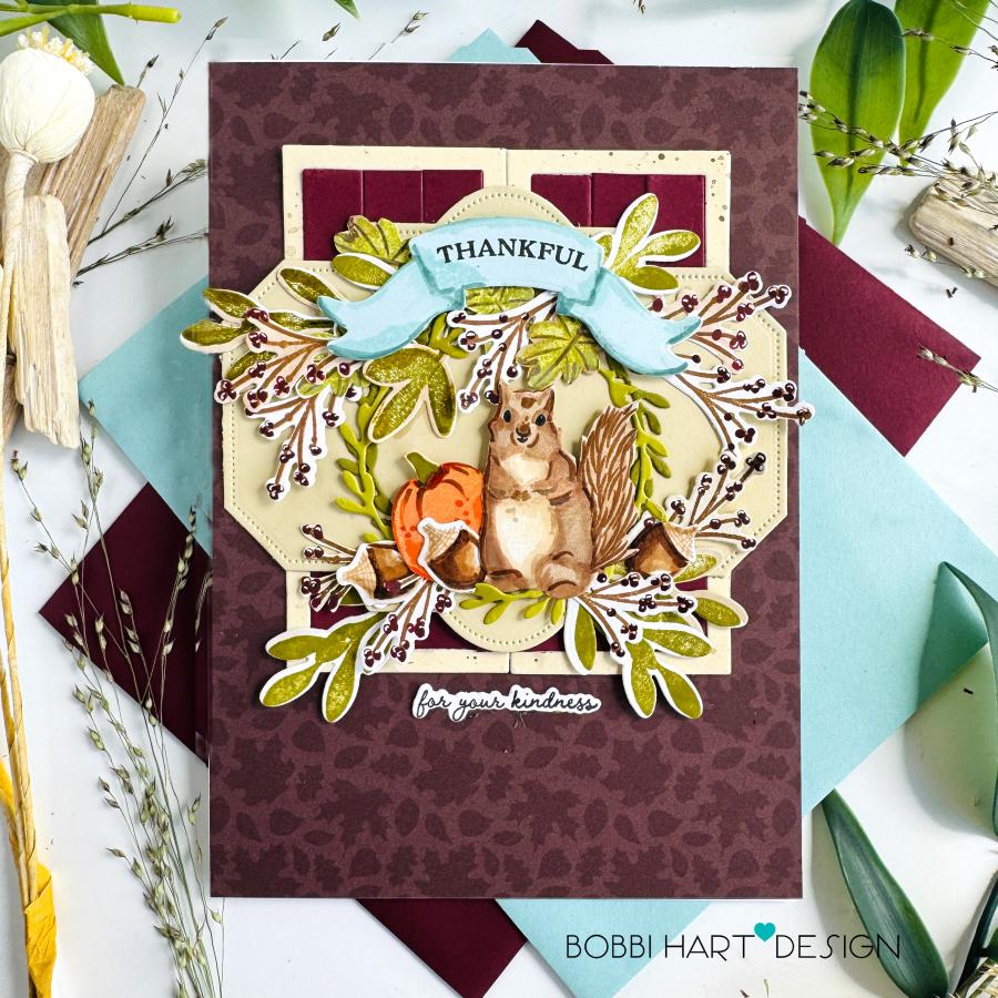 Papertrey Ink Fall Blessings Clear Stamp and Die Set thankful
