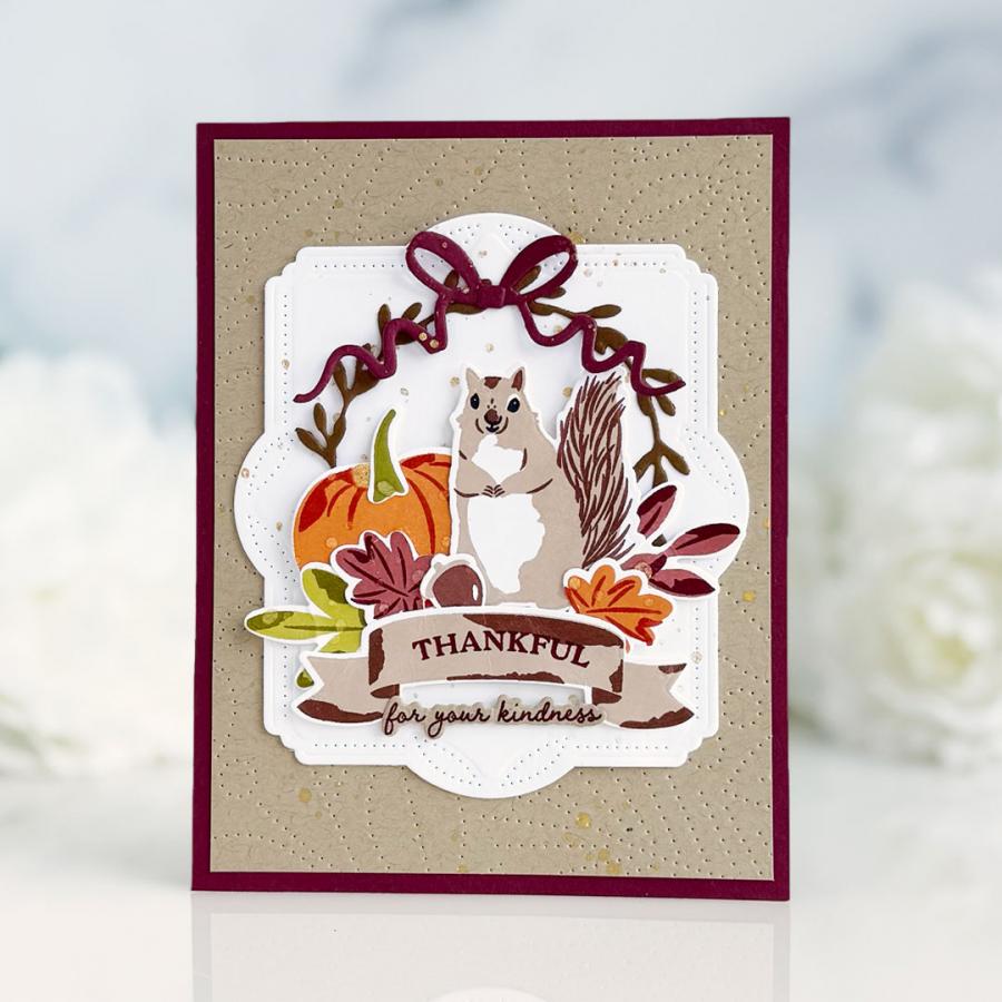 Papertrey Ink Fall Blessings Dies pti-0980 bow