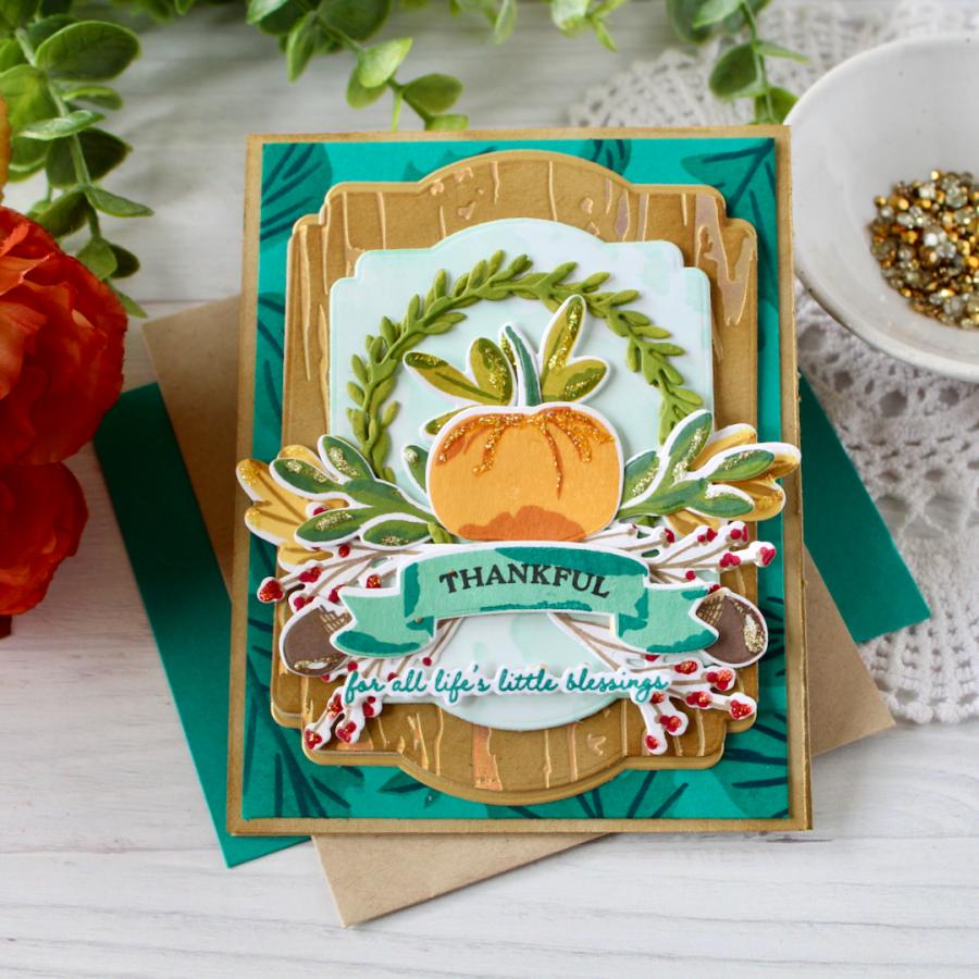 Papertrey Ink Fall Blessings Dies pti-0980 pumpkin