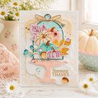 Papertrey Ink Fall Cloche Clear Stamp and Die Set sincerest thanks card