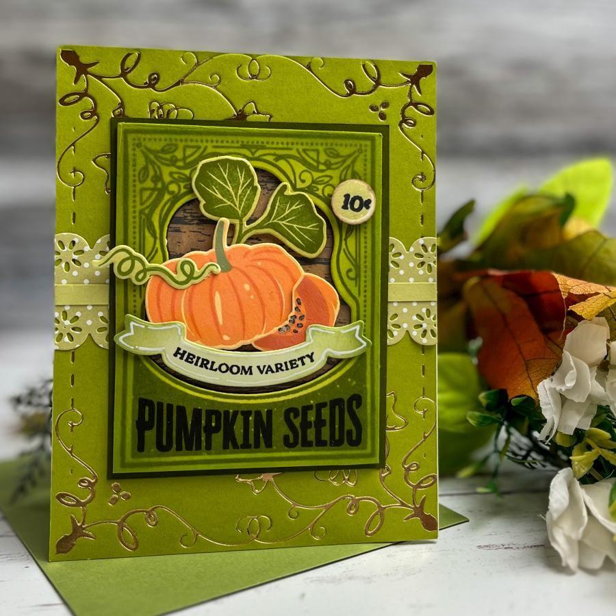 Papertrey Ink Fall Harvest Clear Stamps 1597 green background