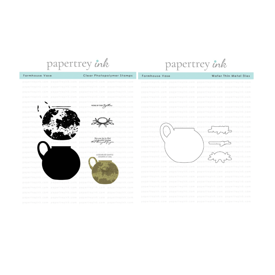 Papertrey Ink Farmhouse Vase Clear Stamp and Die Set