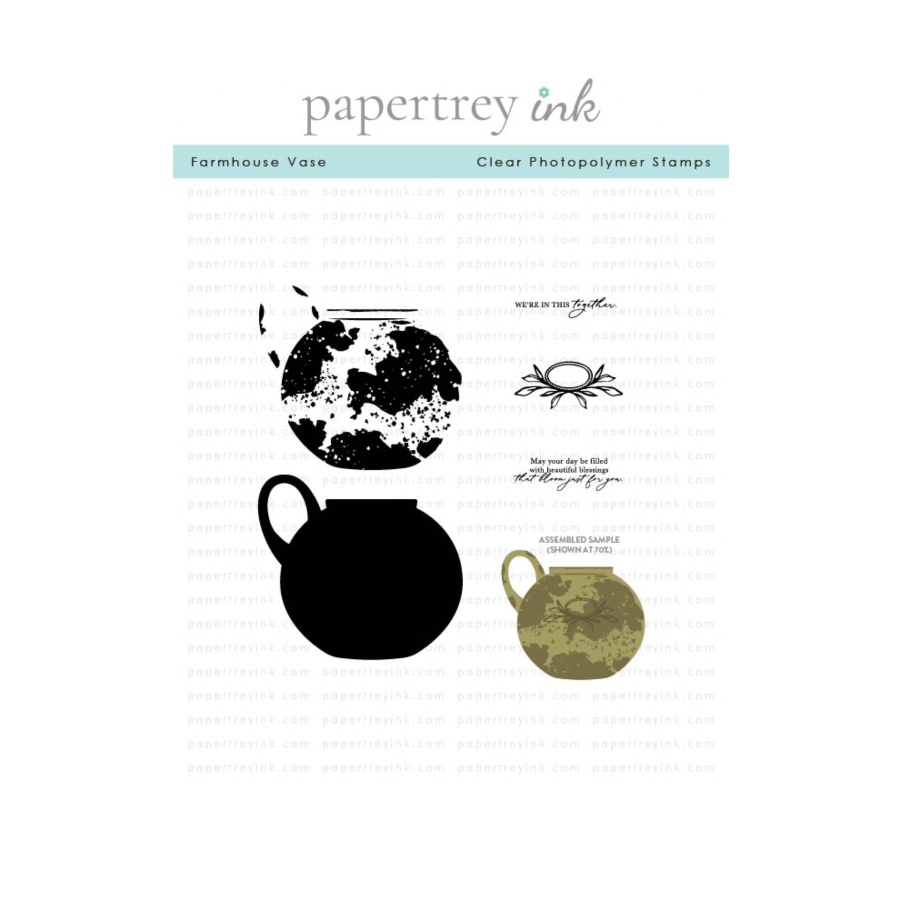 Papertrey Ink Farmhouse Vase Clear Stamp and Die Set image 1