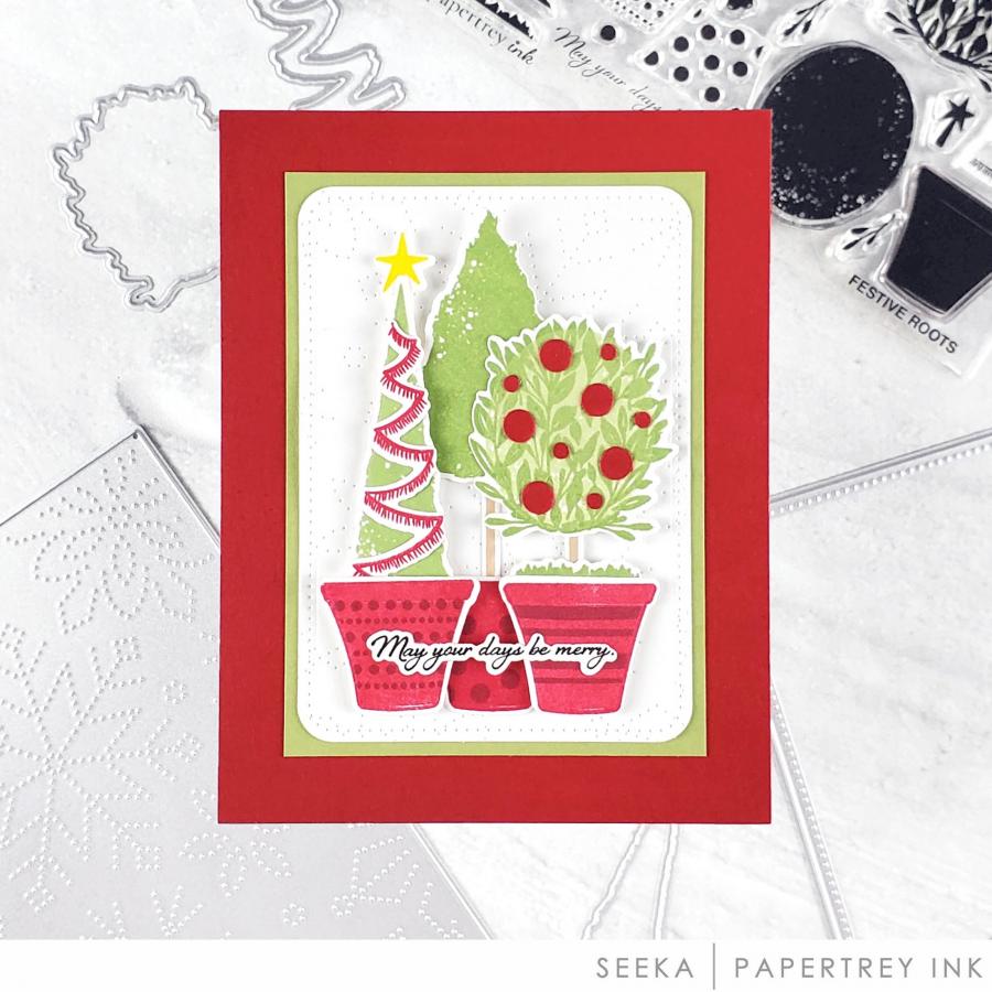 Papertrey Ink Festive Roots Clear Stamps 1668 greenery
