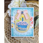 Papertrey Ink Floral Confections Dies pti-1056 blue background