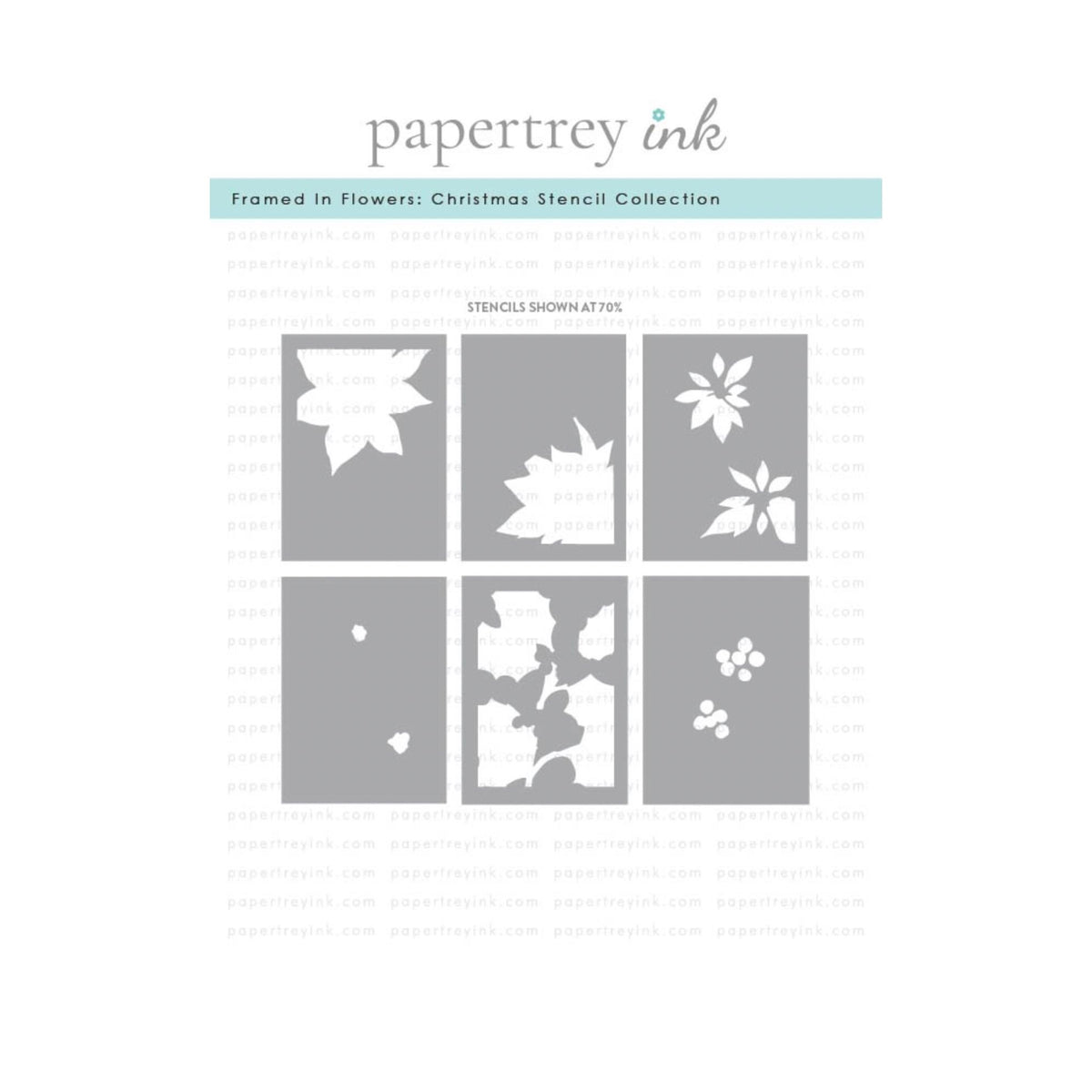 Papertrey Ink Framed In Flowers Christmas Clear Stamp Die and Stencil Set product image 3