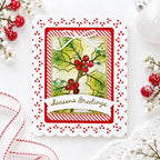 Papertrey Ink Framed In Flowers Christmas Clear Stamps 1731 season's greetings card