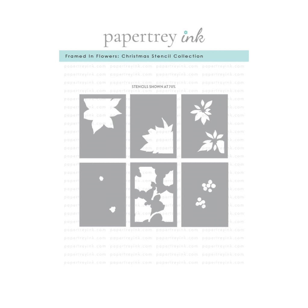 Papertrey Ink Framed In Flowers Christmas Stencils-0115