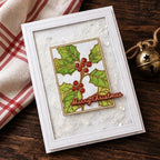 Papertrey Ink Framed In Flowers Christmas Stencils-0115 merry christmas card