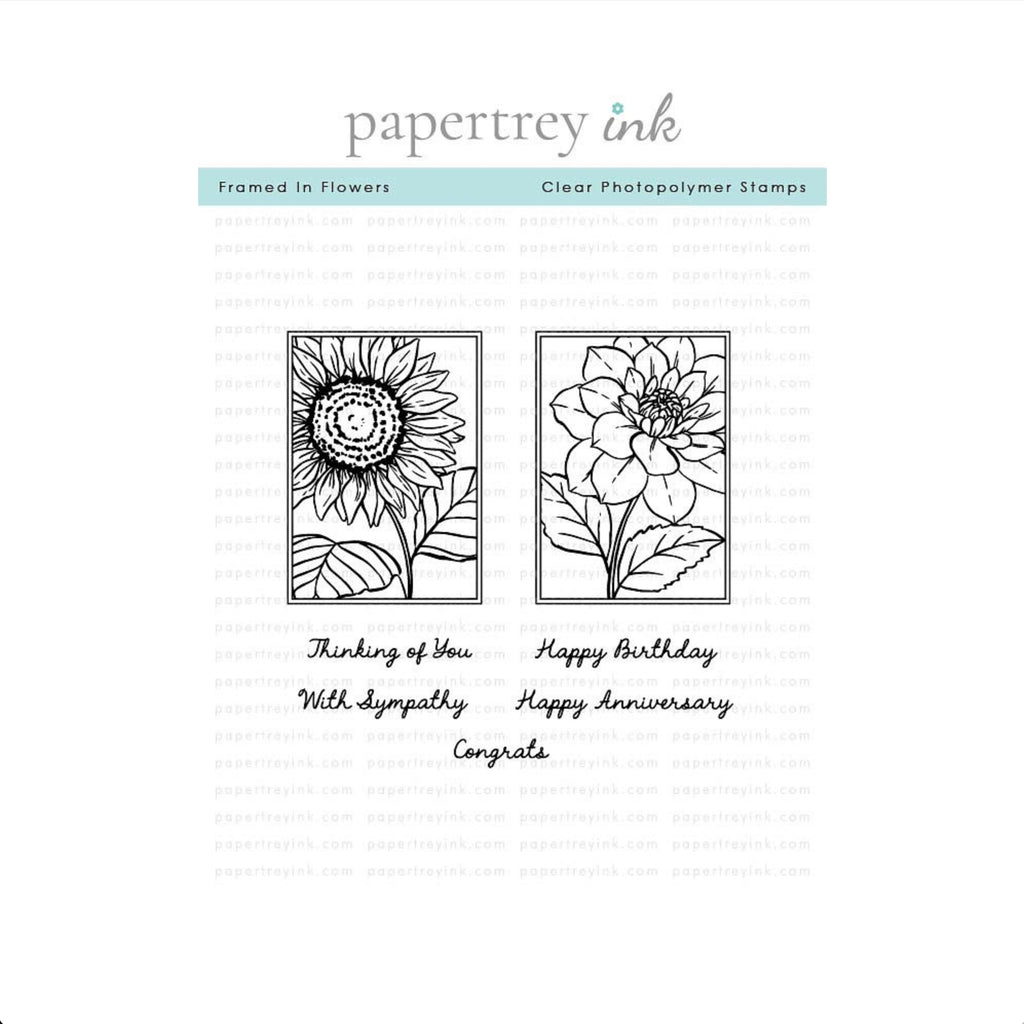 Papertrey Ink Framed In Flowers Clear Stamp and Die Set product image 1