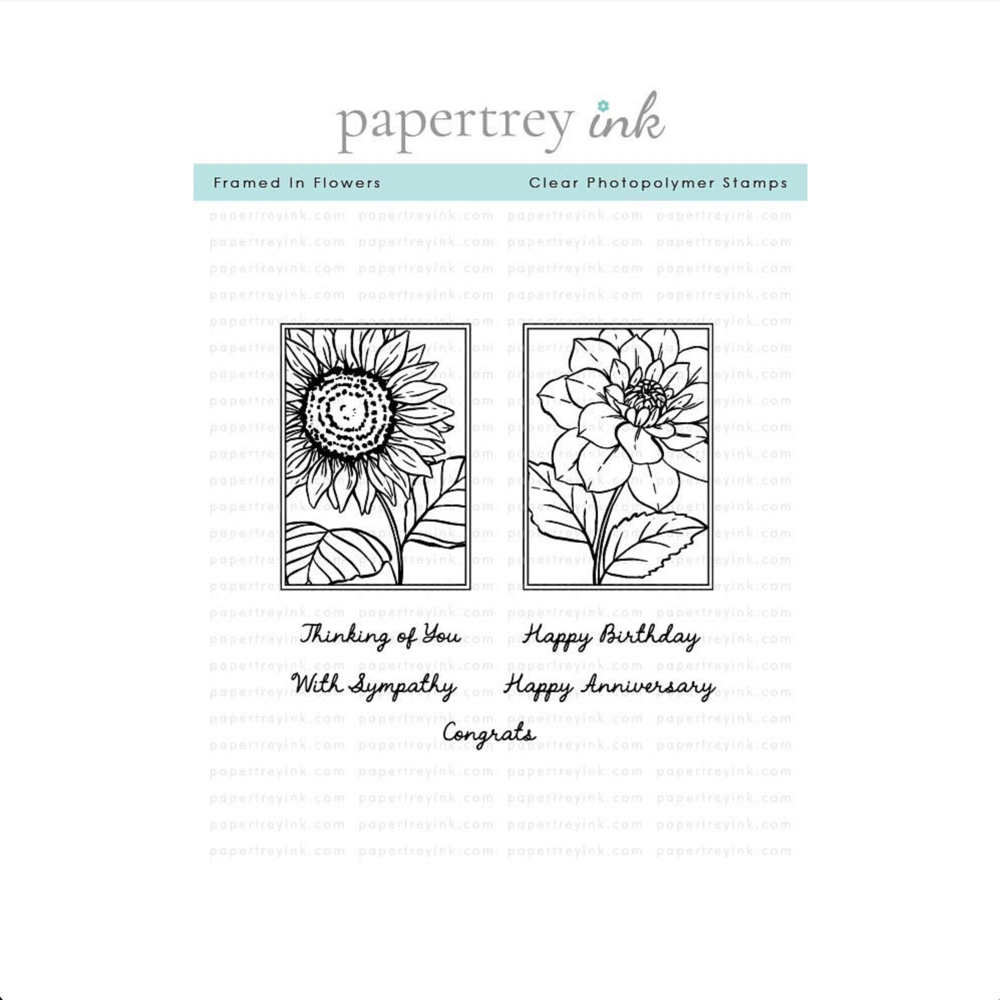 Papertrey Ink Framed In Flowers Clear Stamp and Die Set product image 1