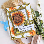 Papertrey Ink Framed In Flowers Clear Stamp and Die Set thinking of you card