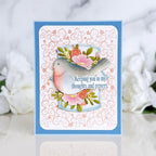 Papertrey Ink Framed in Flowers Hot Foil Plate ptif-0049 little blue bird