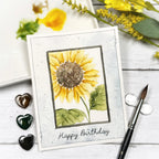 Papertrey Ink Framed in Flowers Stencils -0111 happy birthday card