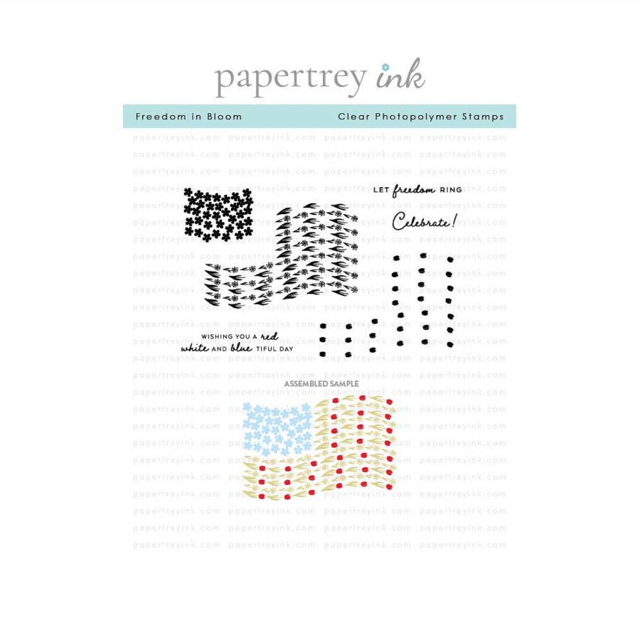 Papertrey Ink Freedom in Bloom Clear Stamp and Die Set product image 1