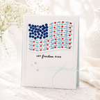 Papertrey Ink Freedom in Bloom Clear Stamp and Die Set red white blue flowers tulips daisies stars bow card