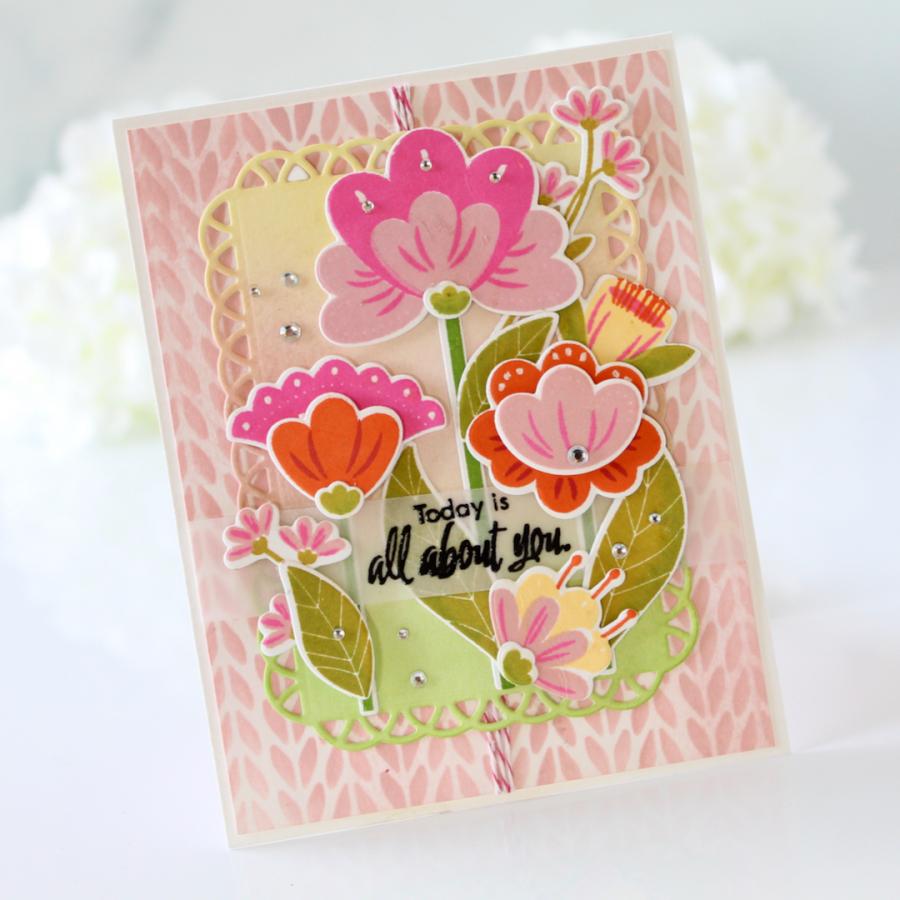 Papertrey Ink Garden Grace Clear Stamp and Die Set flowers