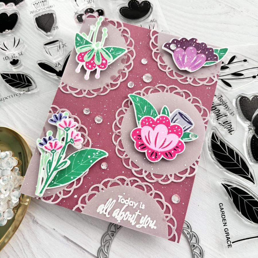 Papertrey Ink Garden Grace Clear Stamps 1617 flowers