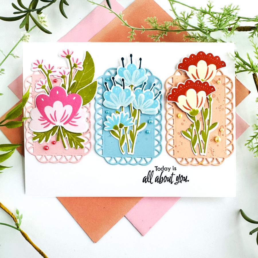 Papertrey Ink Garden Grace Dies pti-0889 flowers
