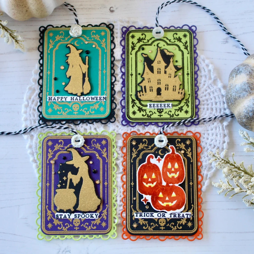 Papertrey Ink Halloween Silhouettes Dies pti-1132 cute halloween tags