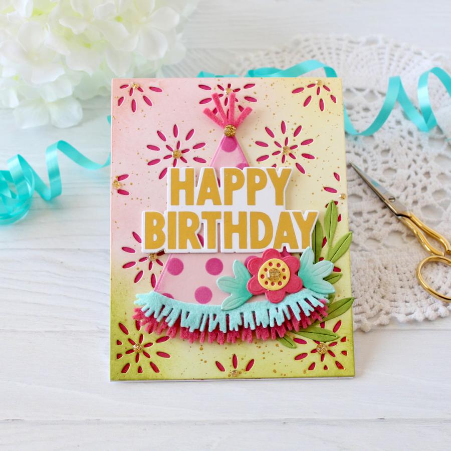 Papertrey Ink Happy Birthday Hot Foil Plate and Coordinating Die Set ptif-0035 happy birthday