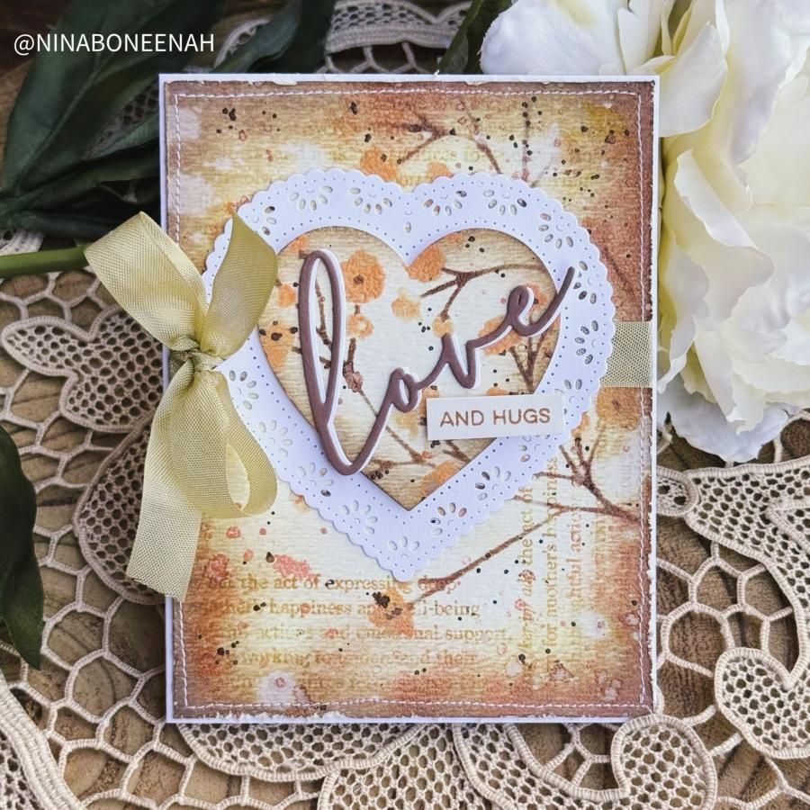 Papertrey Ink Heirloom Hearts Dies pti-1053 love 