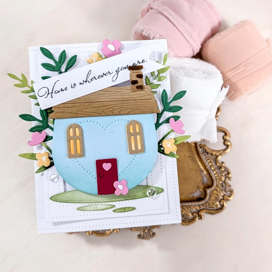 Papertrey Ink Home is Where the Heart Is Dies pti-1046 blue