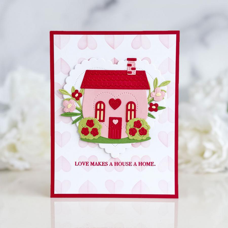Papertrey Ink Home is Where the Heart Is Dies pti-1046 pink