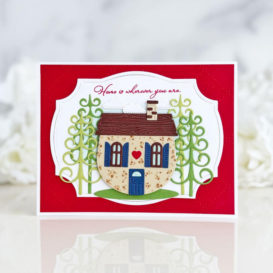 Papertrey Ink Home is Where the Heart Is Dies pti-1046 trees