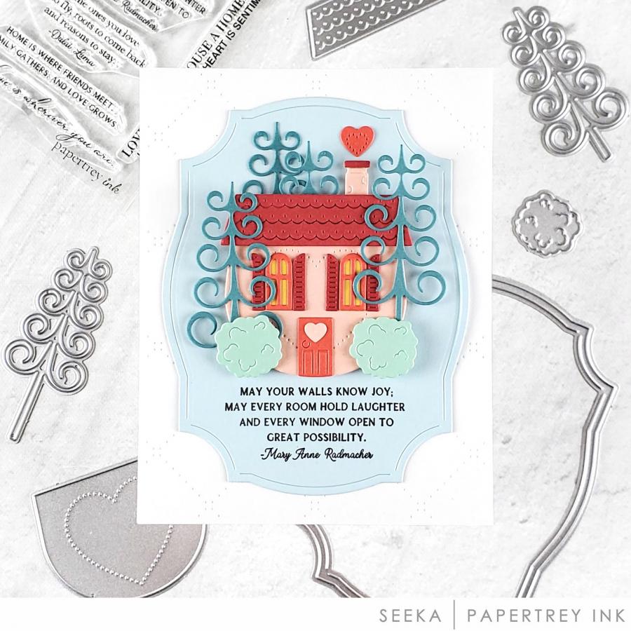 Papertrey Ink Home is Where the Heart Is Sentiments Clear Stamps 1682 blue