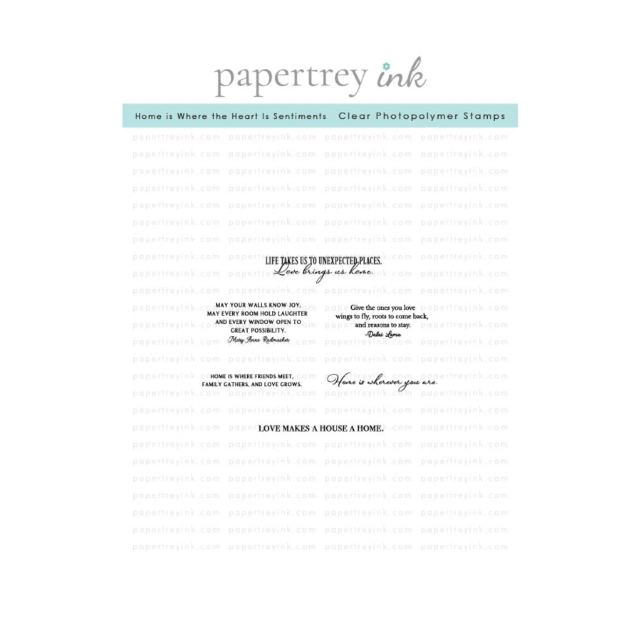 Papertrey Ink Home is Where the Heart Is Sentiments Clear Stamps and Die Set image 1