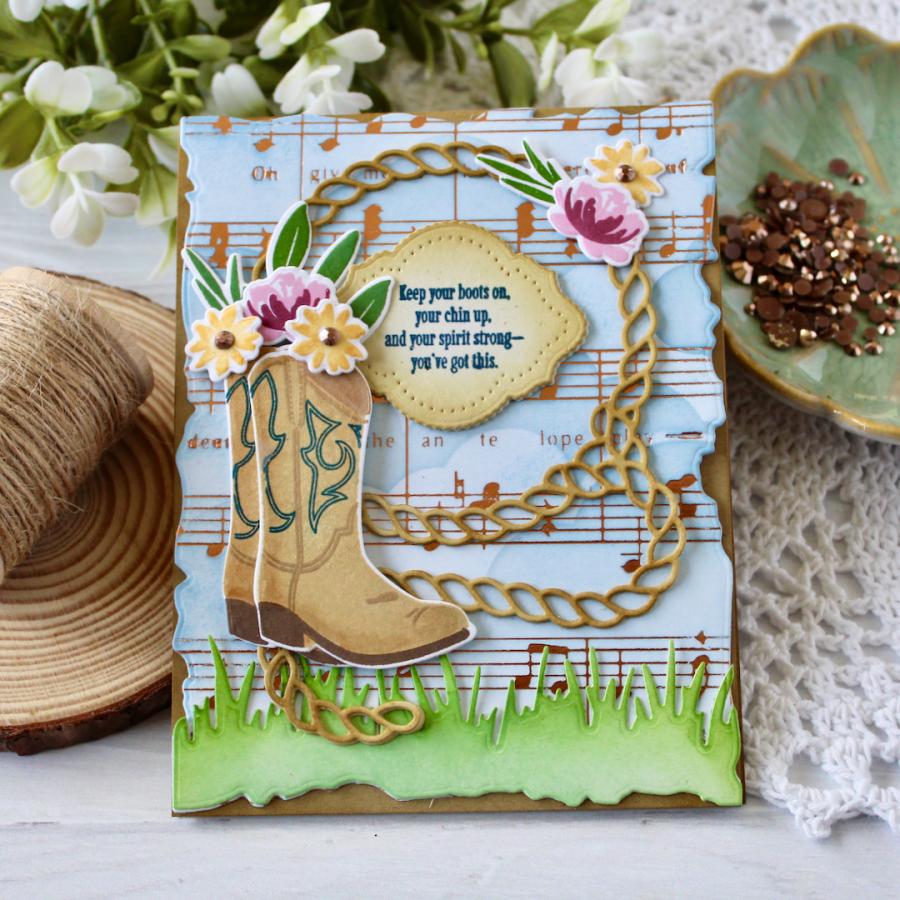 Papertrey Ink Home on the Range Hot Foil Plate ptif-0038 flowers