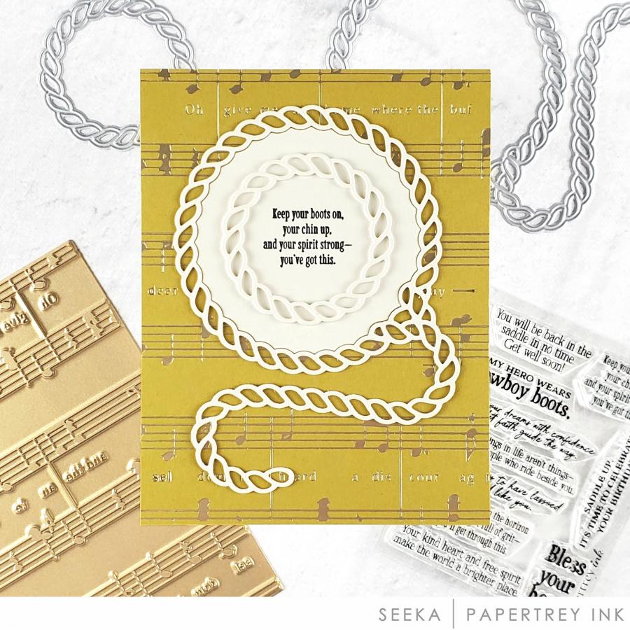 Papertrey Ink Home on the Range Hot Foil Plate ptif-0038 lasso