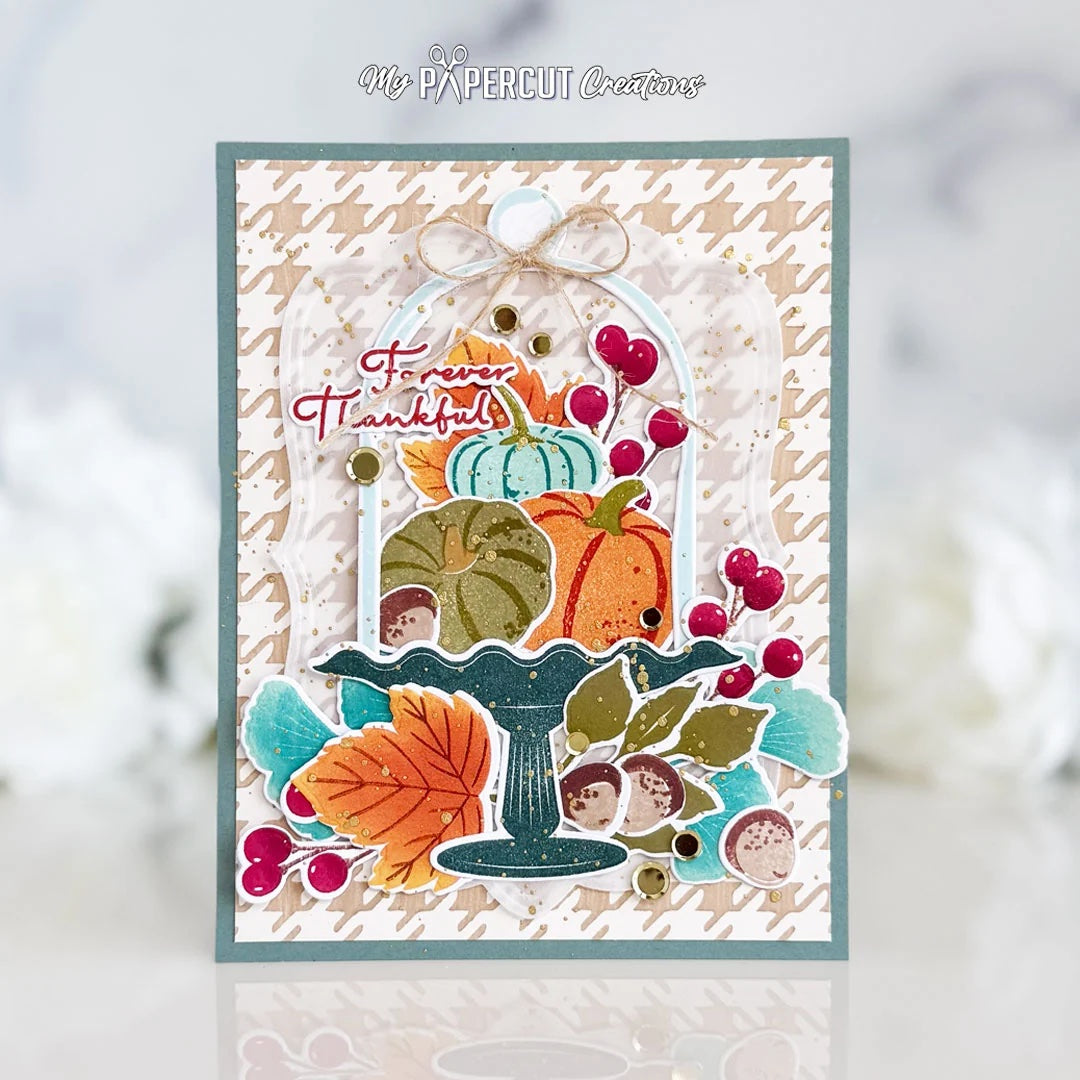 Papertrey Ink Houndstooth Press Plate ptif-0054 forever thankful card
