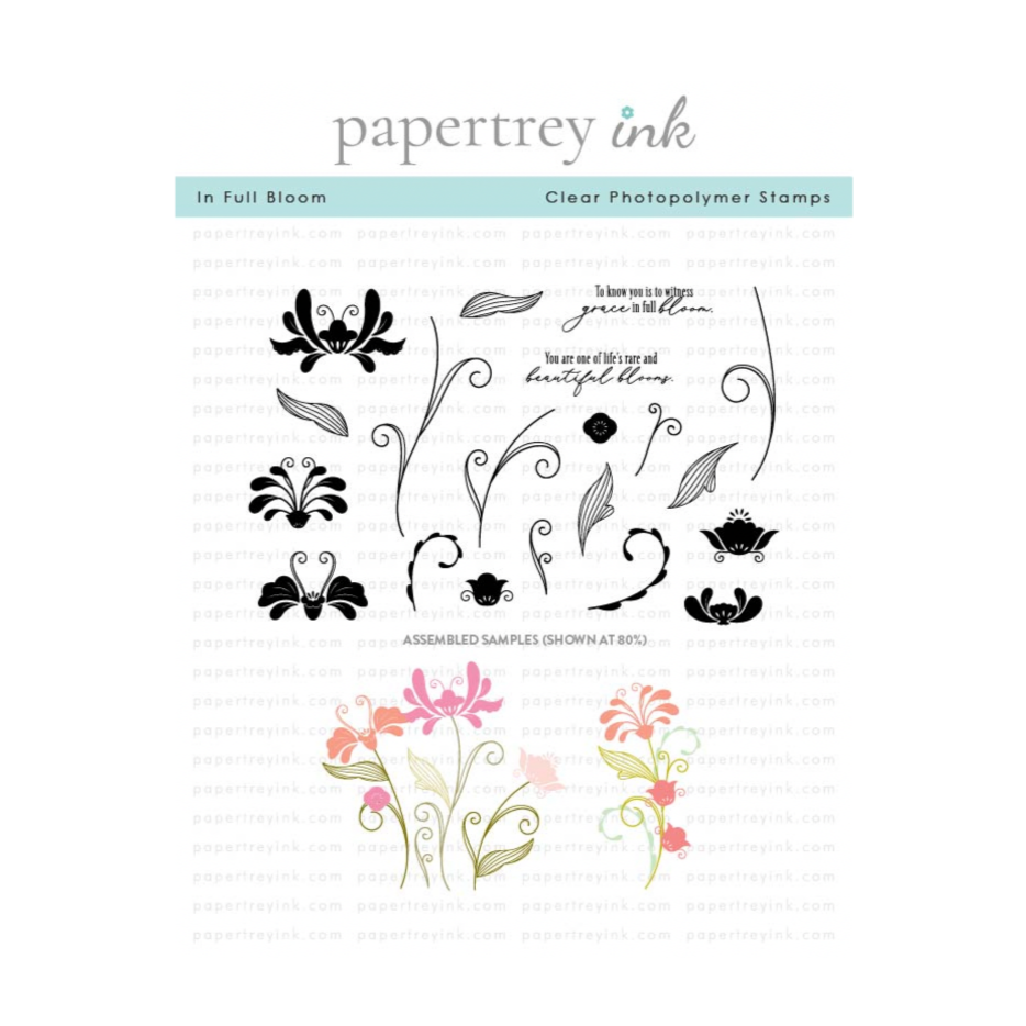 Papertrey Ink In Full Bloom Clear Stamps 1654