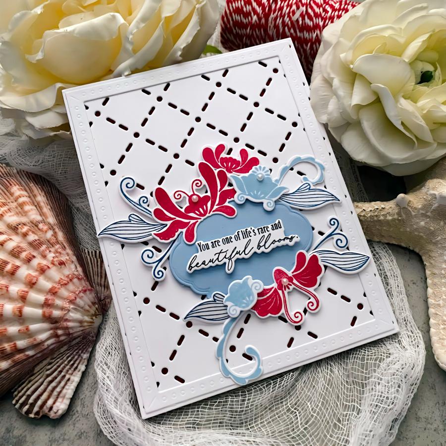 Papertrey Ink In Full Bloom Clear Stamps 1654 background