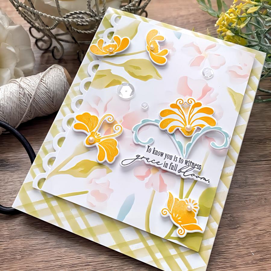 Papertrey Ink In Full Bloom Clear Stamps 1654 yellow