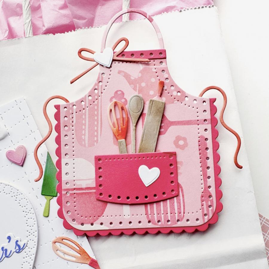 Papertrey Ink In Stitches Adorable Apron Dies pti-0930 kitchen utensils