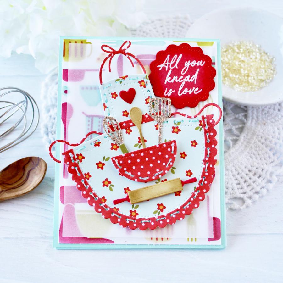 Papertrey Ink In Stitches Adorable Apron Dies pti-0930 love